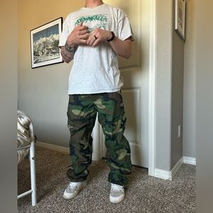 Vintage 80’s Authentic Army Issued Woodland Camo GORE-TEX Trousers